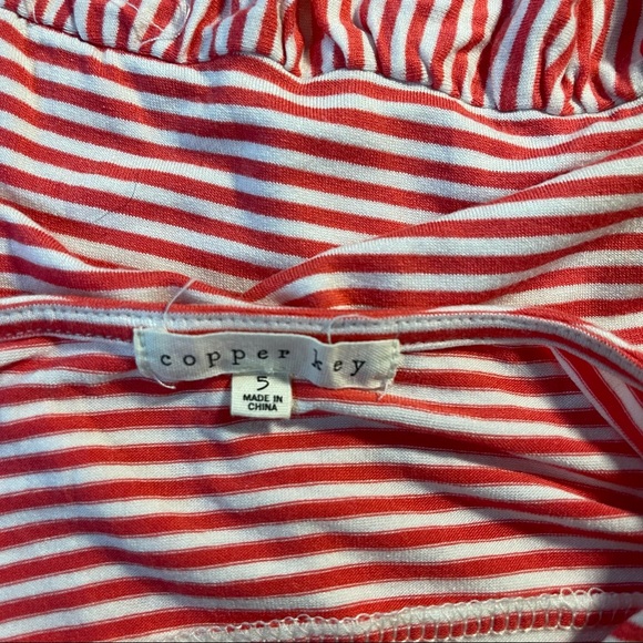 Copper key red and white stripped top with bell 3/4 sleeves girls size 5 - Picture 4 of 4